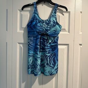 Blue Swirl Swim Top